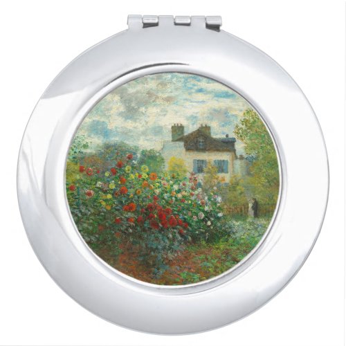 Monet Artists Garden in Argenteuil Painting Compact Mirror