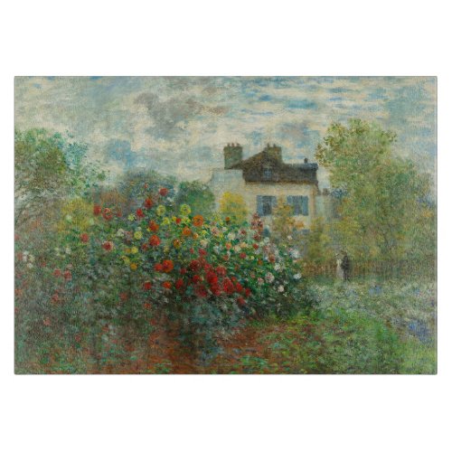 Monet Artists Garden in Argenteuil Painting Cutting Board