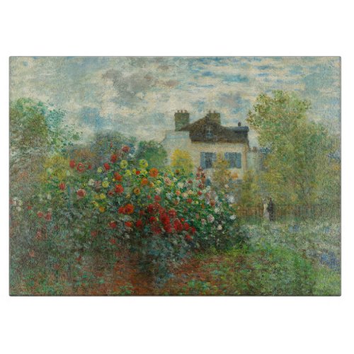Monet Artists Garden in Argenteuil Painting Cutting Board