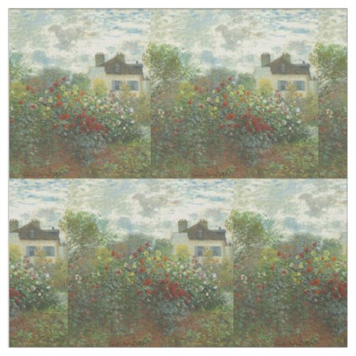 Monet Artists Garden in Argenteuil Painting Fabric