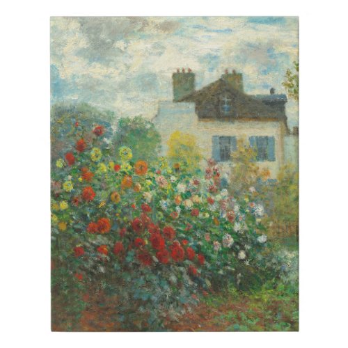 Monet Artists Garden in Argenteuil Painting Faux Canvas Print