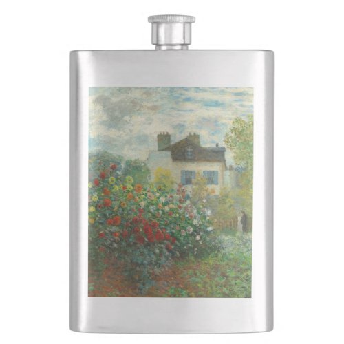 Monet Artists Garden in Argenteuil Painting Flask