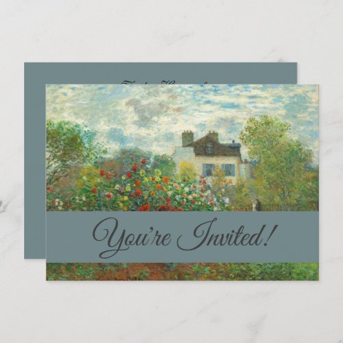 Monet Artists Garden in Argenteuil Painting Invitation