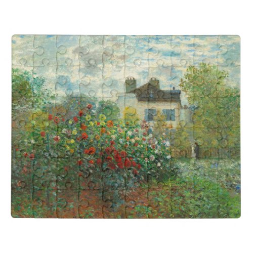 Monet Artists Garden in Argenteuil Painting Jigsaw Puzzle