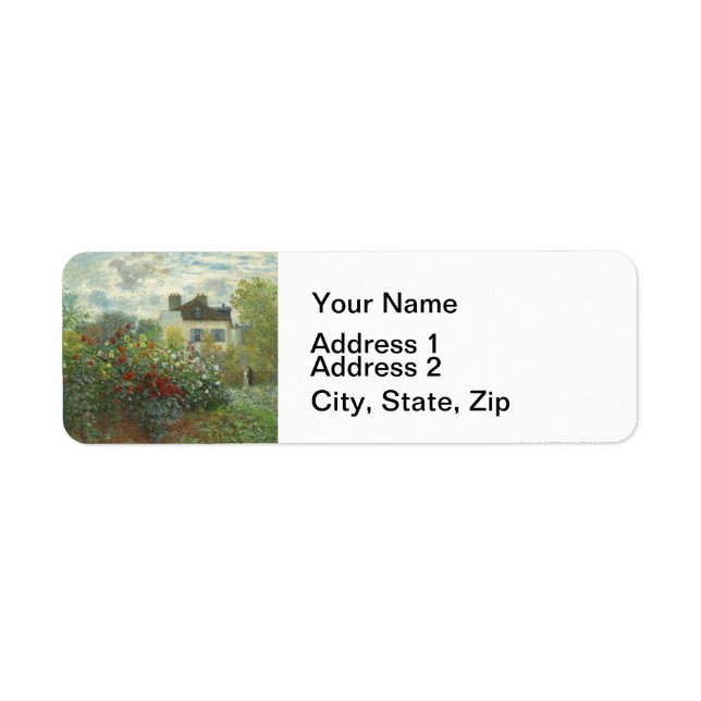 Monet Artists Garden in Argenteuil Painting Label (Front)