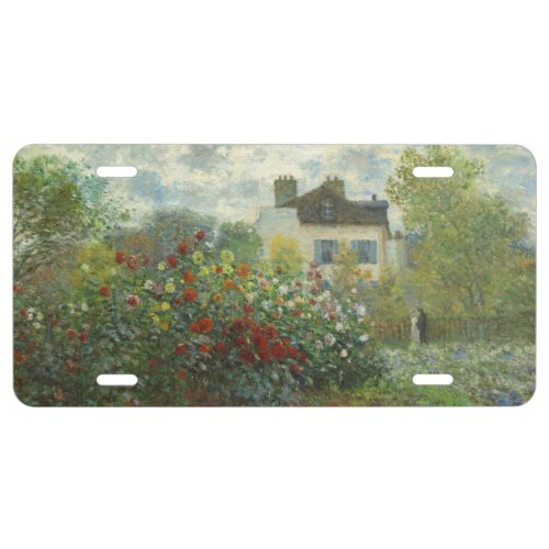 Monet Artists Garden in Argenteuil Painting License Plate