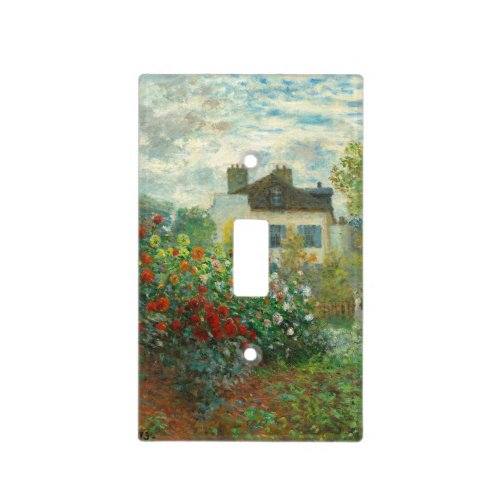 Monet Artists Garden in Argenteuil Painting Light Switch Cover