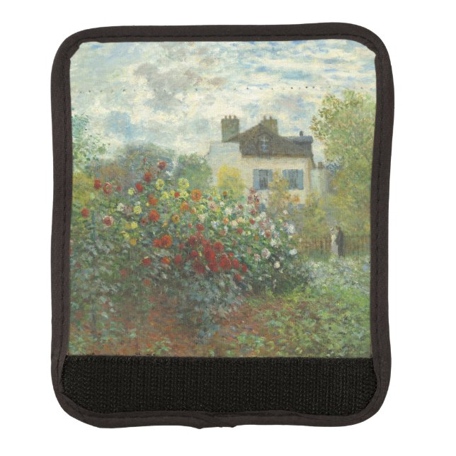 Monet Artists Garden in Argenteuil Painting Luggage Handle Wrap (Front)