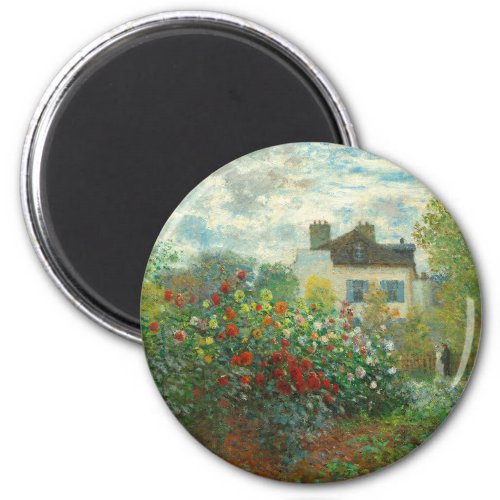 Monet Artists Garden in Argenteuil Painting Magnet