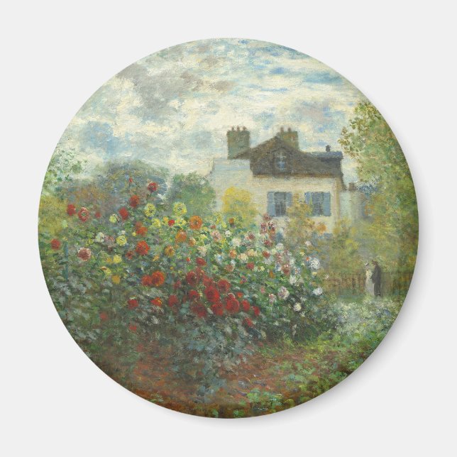 Monet Artists Garden in Argenteuil Painting Magnet (Front)