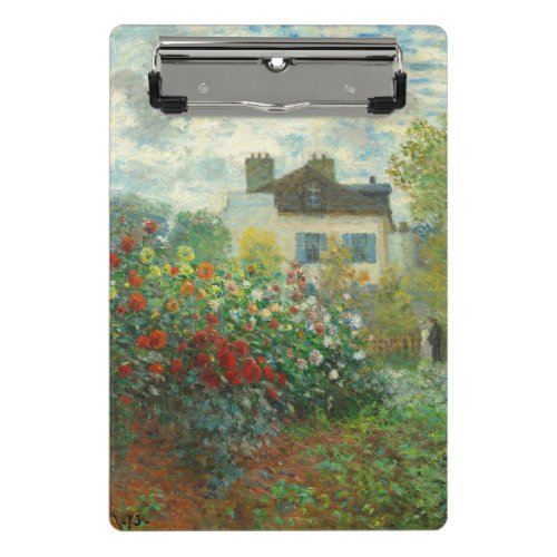 Monet Artists Garden in Argenteuil Painting Mini Clipboard