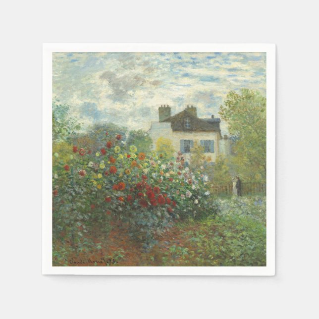 Monet Artists Garden in Argenteuil Painting Napkins (Front)