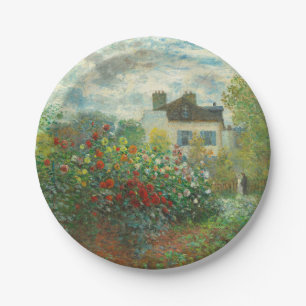 Monet Artists Garden in Argenteuil Painting Paper Plates