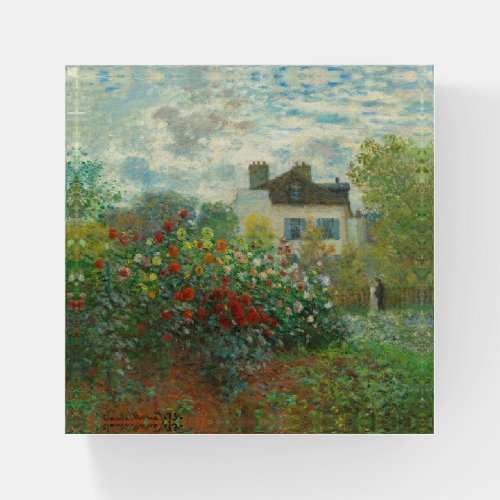 Monet Artists Garden in Argenteuil Painting Paperweight