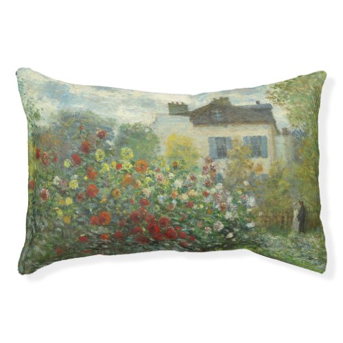 Monet Artists Garden in Argenteuil Painting Pet Bed