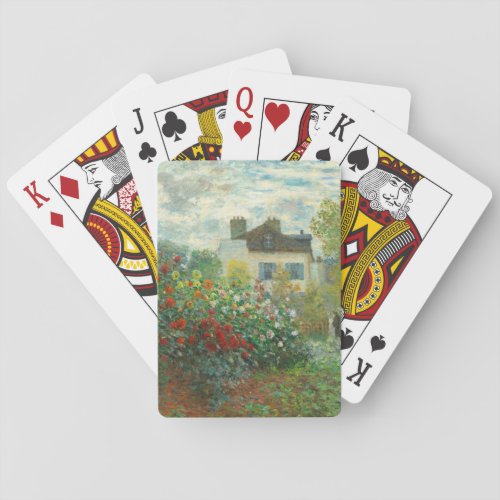 Monet Artists Garden in Argenteuil Painting Poker Cards