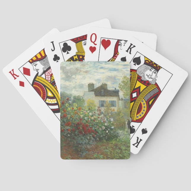 Monet Artists Garden in Argenteuil Painting Poker Cards (Back)