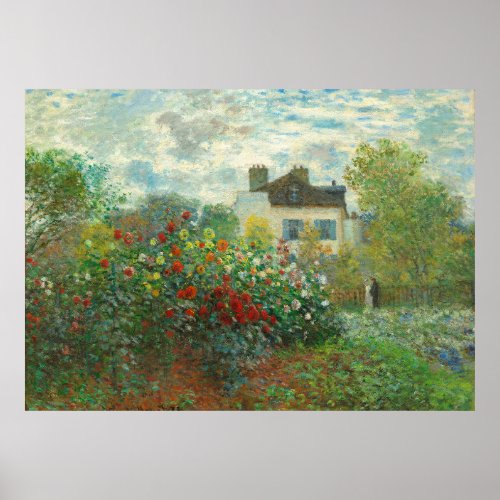 Monet Artists Garden in Argenteuil Painting Poster