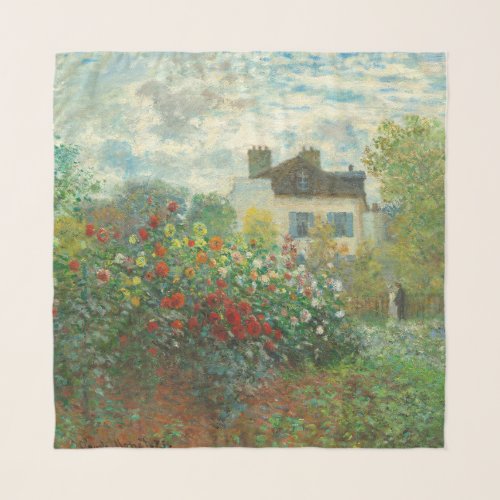 Monet Artists Garden in Argenteuil Painting Scarf