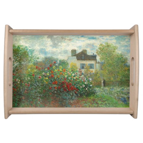 Monet Artists Garden in Argenteuil Painting Serving Tray