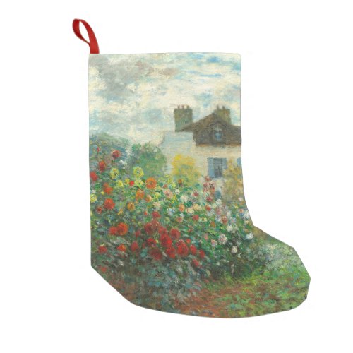 Monet Artists Garden in Argenteuil Painting Small Christmas Stocking