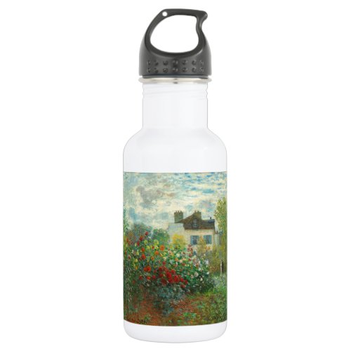 Monet Artists Garden in Argenteuil Painting Stainless Steel Water Bottle