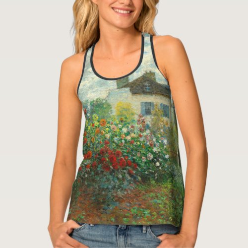 Monet Artists Garden in Argenteuil Painting Tank Top