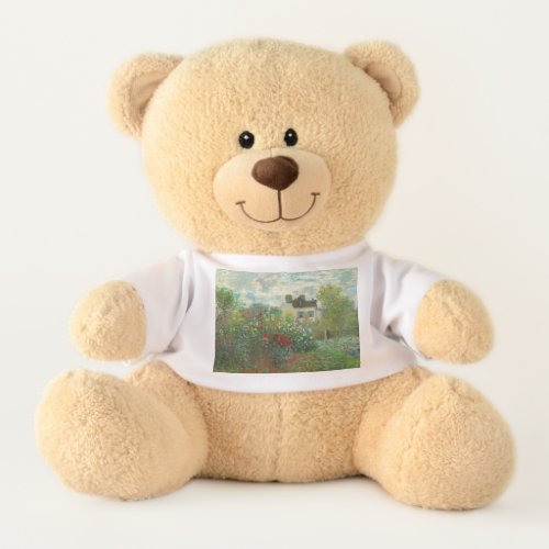 Monet Artists Garden in Argenteuil Painting Teddy Bear