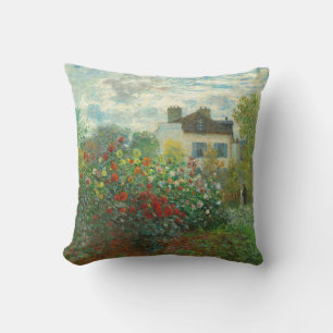 Monet Artists Garden in Argenteuil Painting Throw Pillow