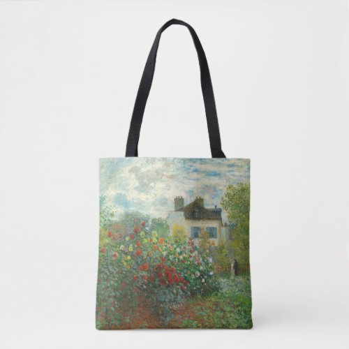 Monet Artists Garden in Argenteuil Painting Tote Bag