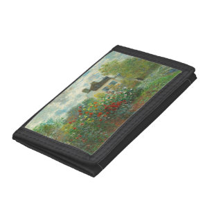 Monet Artists Garden in Argenteuil Painting Tri-fold Wallet