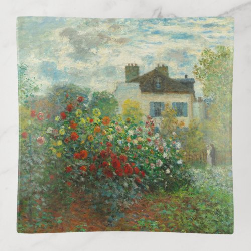 Monet Artists Garden in Argenteuil Painting Trinket Tray