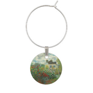 Monet Artists Garden in Argenteuil Painting Wine Charm