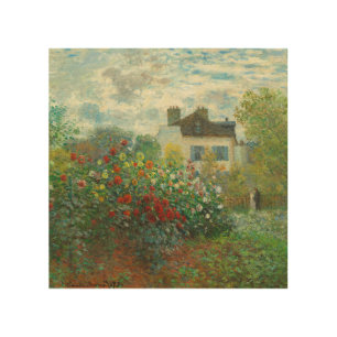 Monet Artists Garden in Argenteuil Painting Wood Wall Art