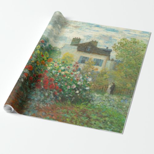 Monet Artists Garden in Argenteuil Painting Wrapping Paper