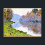 Monet - Banks of the Seine at Jenfosse Postcard<br><div class="desc">Banks of the Seine at Jenfosse,  Clear Weather. Fine art painting by French artist,  Claude Monet,  1884.</div>