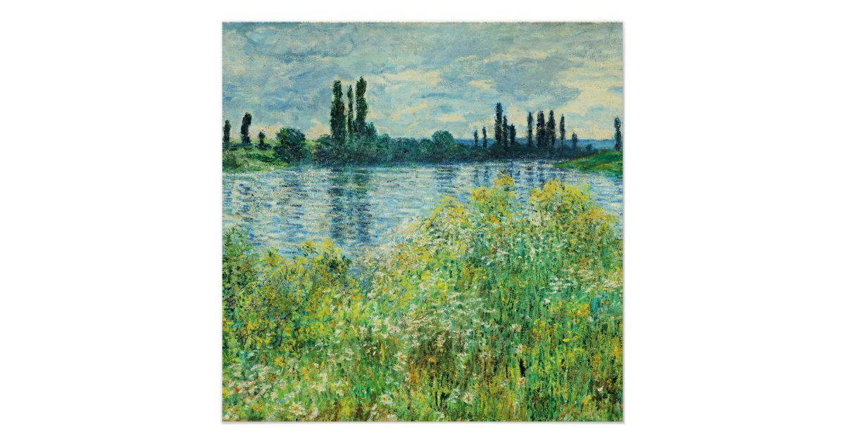 Monet - Banks of the Seine at Vetheuil Poster | Zazzle