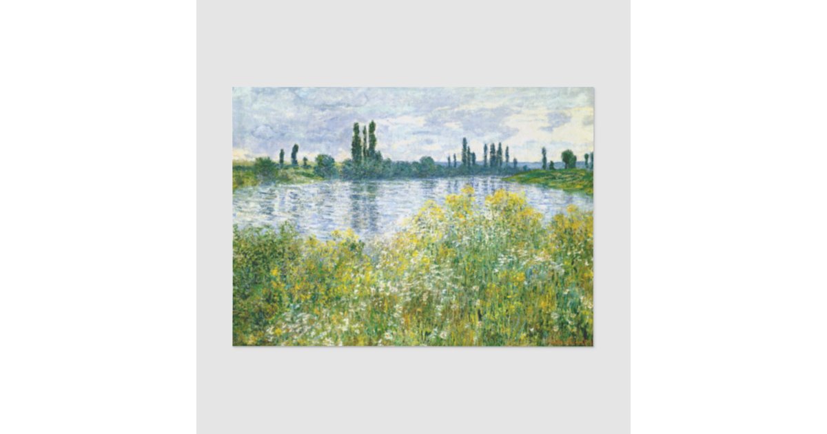 Monet - Banks of the Seine at Vetheuil Tissue Paper | Zazzle