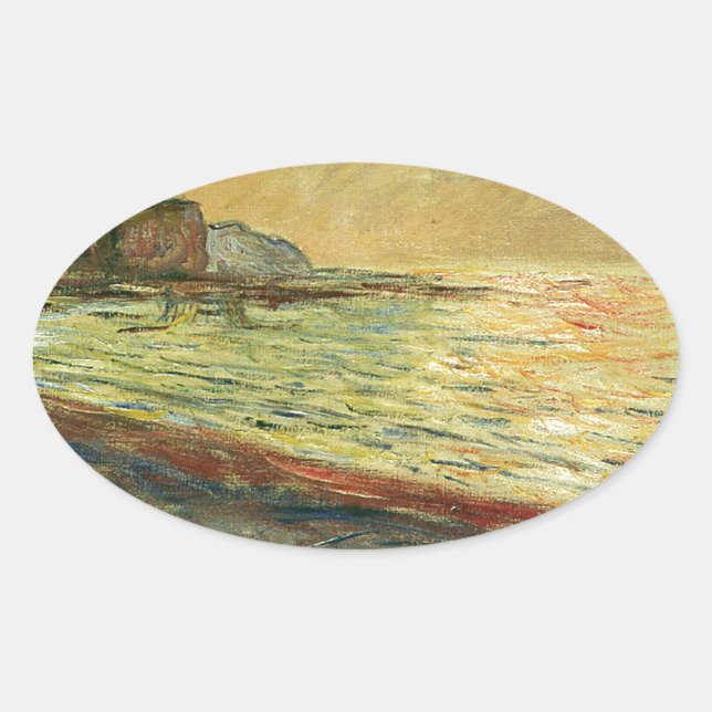 Monet Beach At Pourville Oval Sticker (Front)