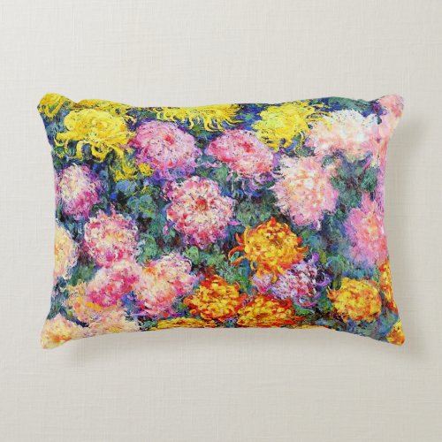 Monet _ Bed of Chrysanthemums Accent Pillow