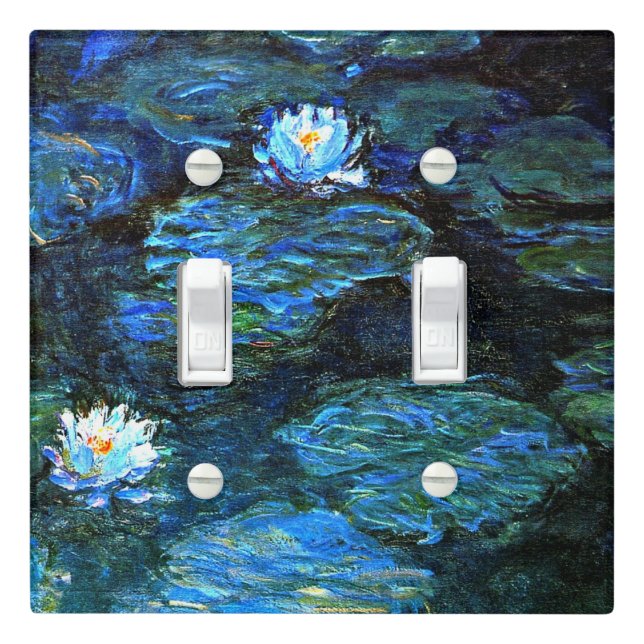 Monet - Blue Water Lilies Light Switch Cover (In Situ)
