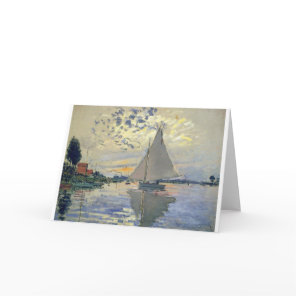 Monet boat water Sailing in Le-Petit-Gennevillie Thank You Card