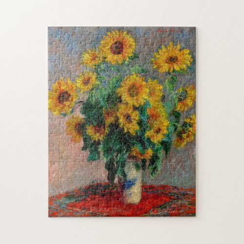 MONET BOUQUET OF SUNFLOWERS PAINTING JIGSAW PUZZLE