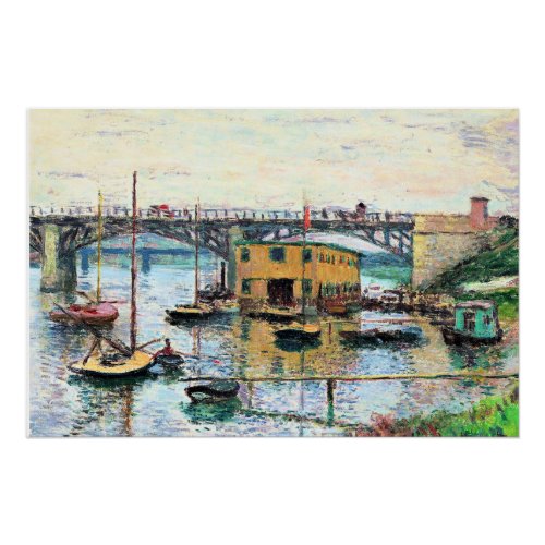 Monet _ Bridge at Argenteuil on a Gray Day  Poster