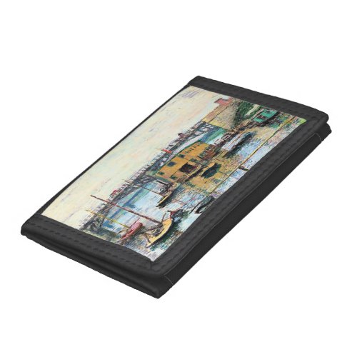 Monet _ Bridge at Argenteuil on a Gray Day  Trifold Wallet