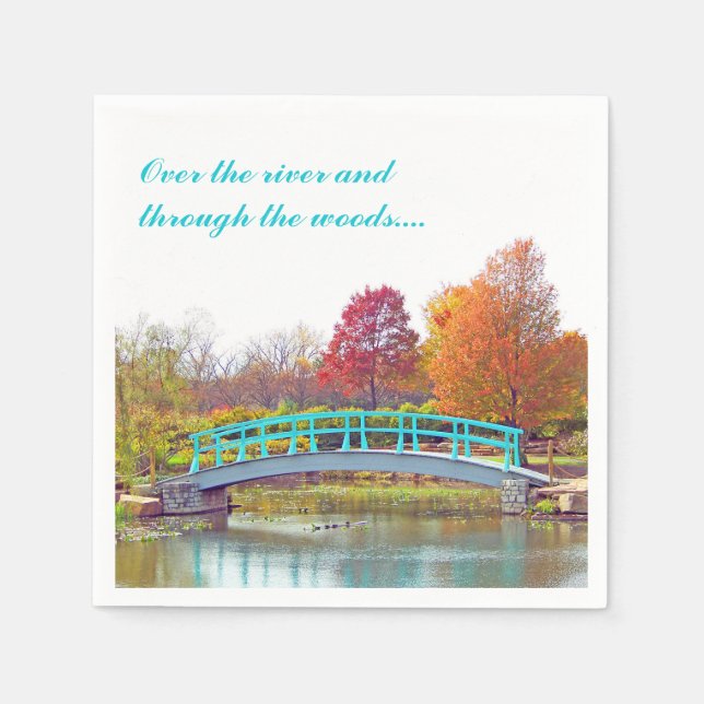 Monet Bridge in Autumn Paper Napkins (Front)