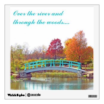 Monet Bridge In Autumn Wall Sticker by efhenneke at Zazzle