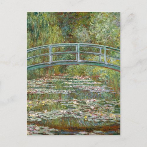Monet Bridge Over Pond Water Lilies Vintage Postcard