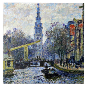 Monet - Canal in Amsterdam,  Ceramic Tile