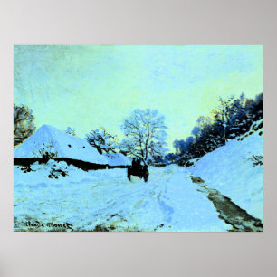 Monet - Cart on the Snow Poster